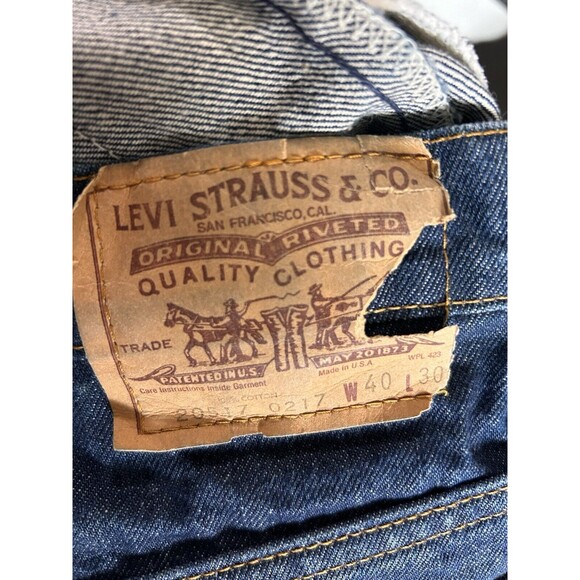 Vintage Levis Orange Tab Men 517 Boot Cut Denim Jean 40x30 Dark Wash Blue - Picture 2 of 6